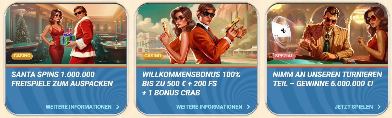 Boni und Aktionen bei Vegasino Casino