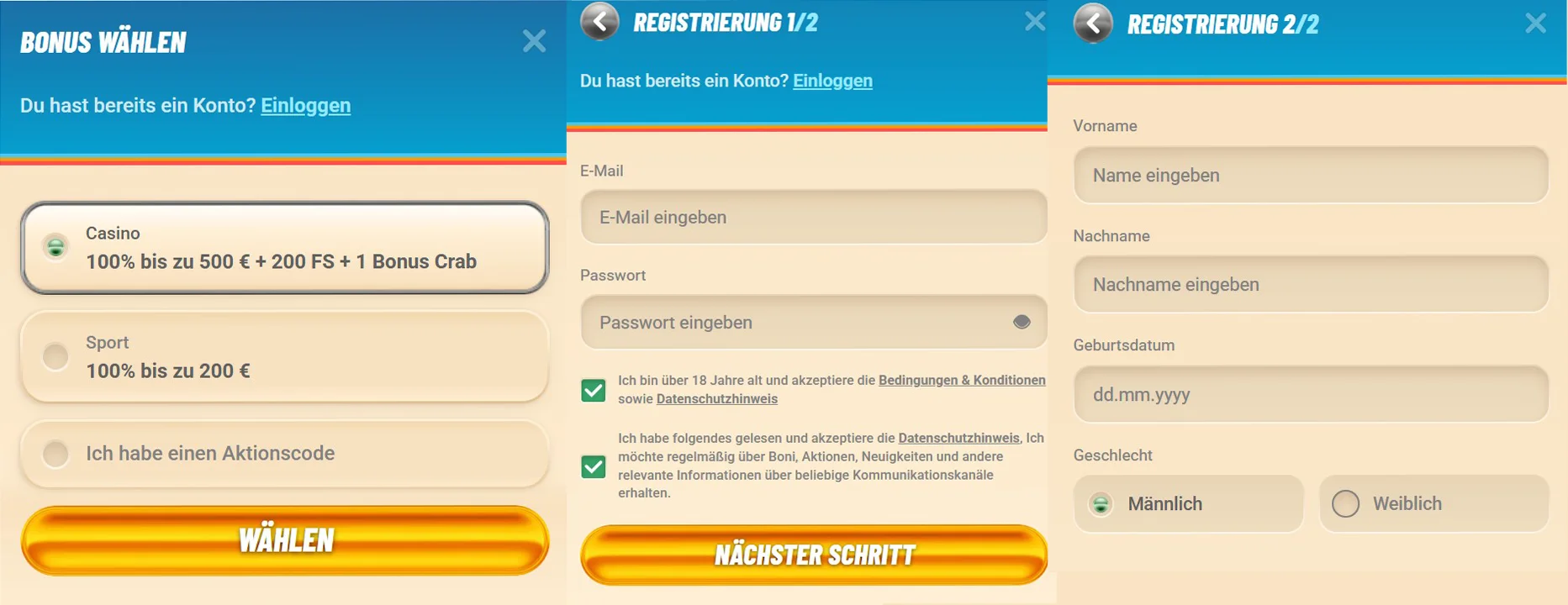 Registrierung und KYC